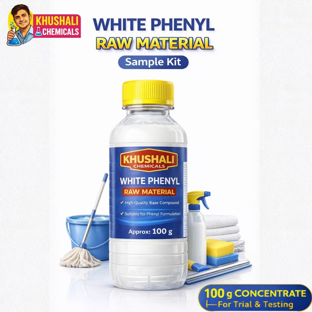 White Phenyl Raw Material Sample Kit (100g) | Trial Pack for Testing | Khushali Chemicals