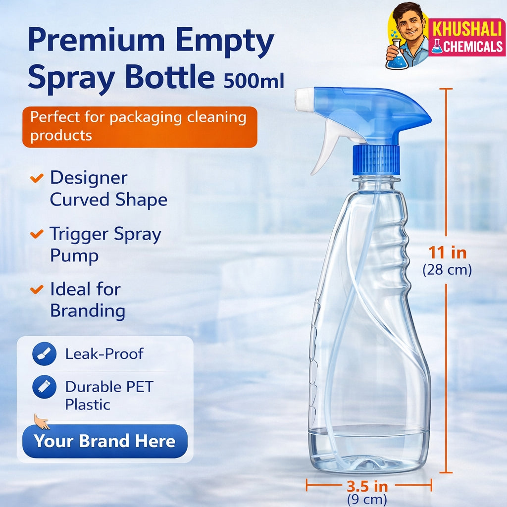 Premium Glass Cleaner Spray Bottle | Designer Empty Packaging Bottle with Trigger