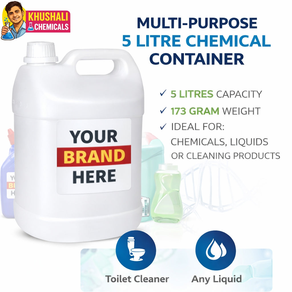 5 Litre HDPE Chemical Can with Handle – 173g Weight | Custom Label Friendly Container