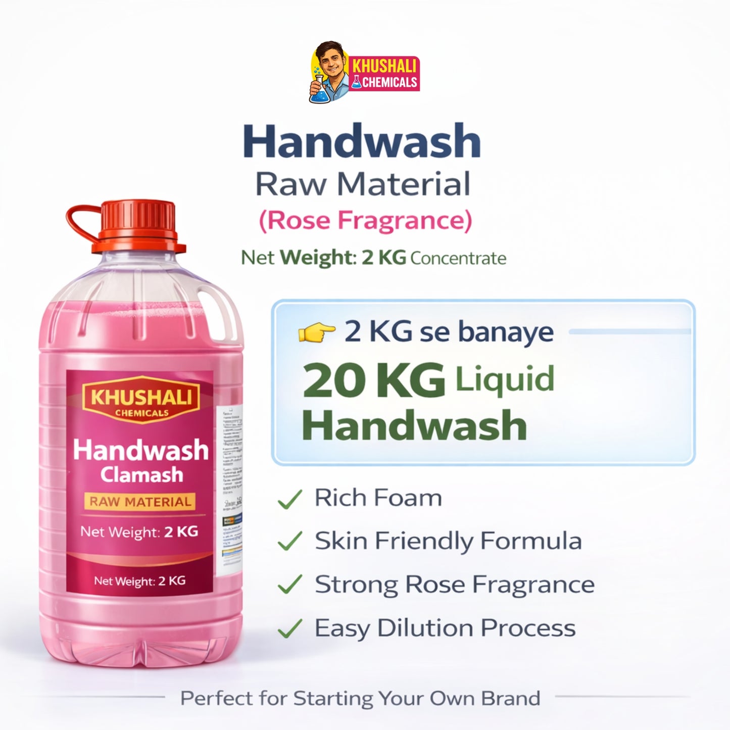 7 Cleaning Products Raw Material Combo Pack (2KG Each) | Khushali Chemicals | Start Your Own Brand