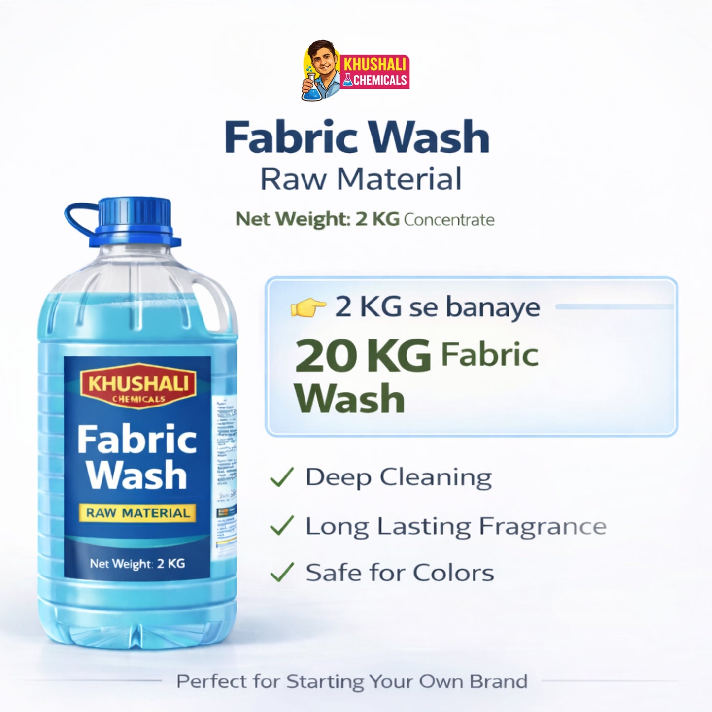 7 Cleaning Products Raw Material Combo Pack (2KG Each) | Khushali Chemicals | Start Your Own Brand