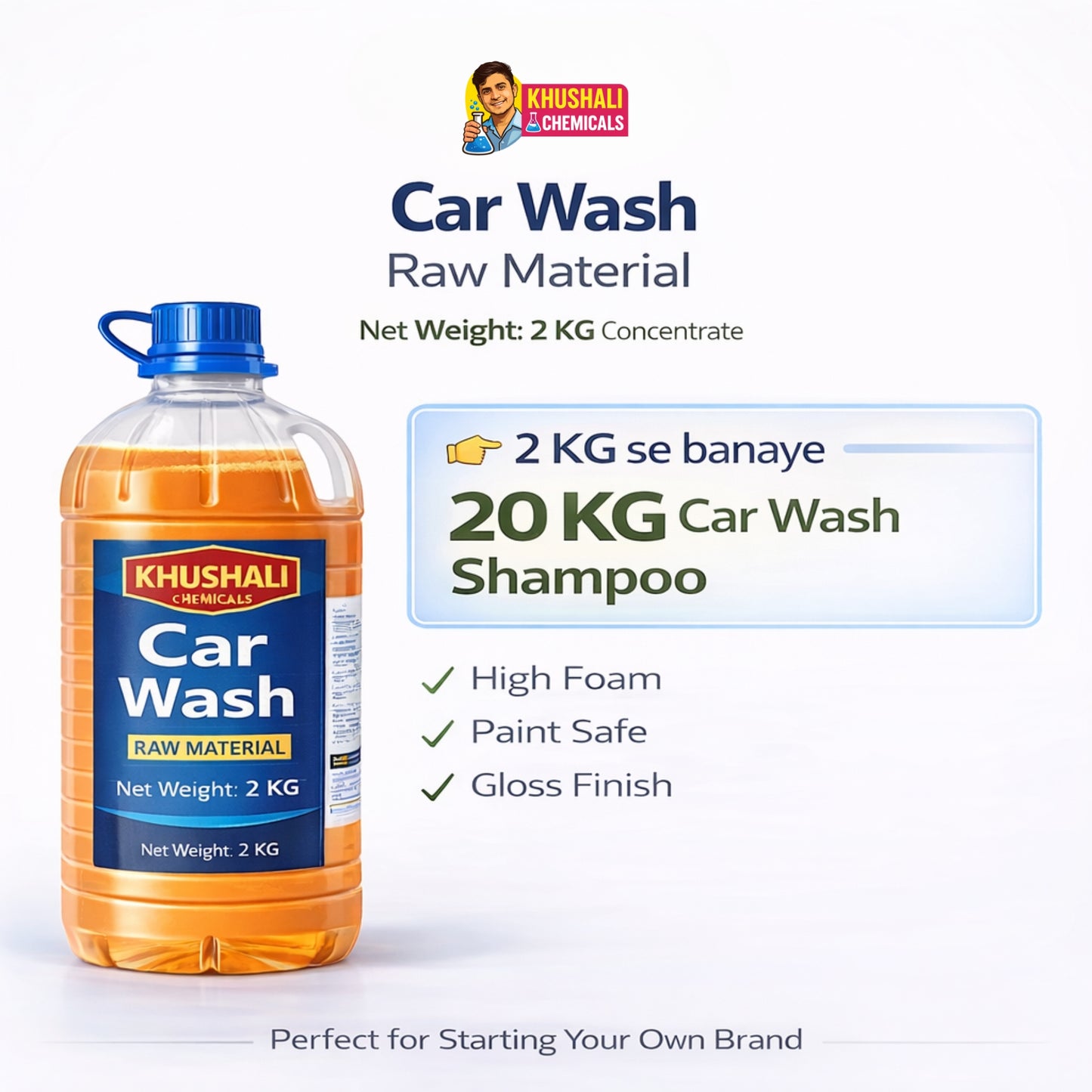 7 Cleaning Products Raw Material Combo Pack (2KG Each) | Khushali Chemicals | Start Your Own Brand