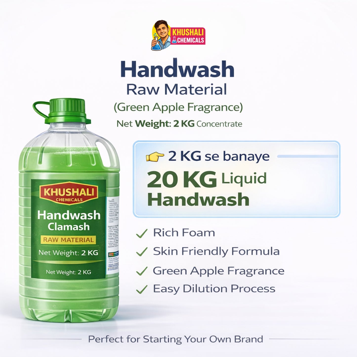 7 Cleaning Products Raw Material Combo Pack (2KG Each) | Khushali Chemicals | Start Your Own Brand