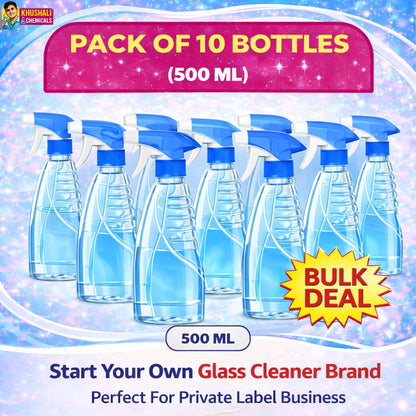 Premium Glass Cleaner Spray Bottle | Designer Empty Packaging Bottle with Trigger