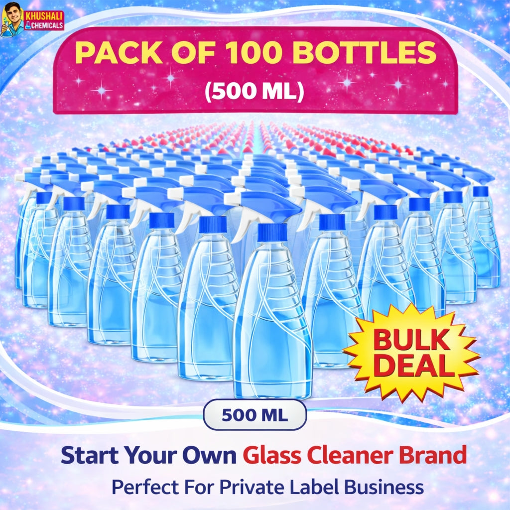 Premium Glass Cleaner Spray Bottle | Designer Empty Packaging Bottle with Trigger