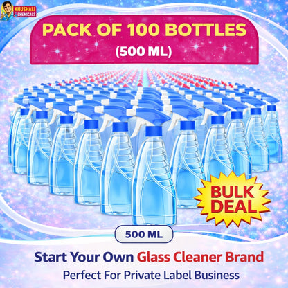 Premium Glass Cleaner Spray Bottle | Designer Empty Packaging Bottle with Trigger