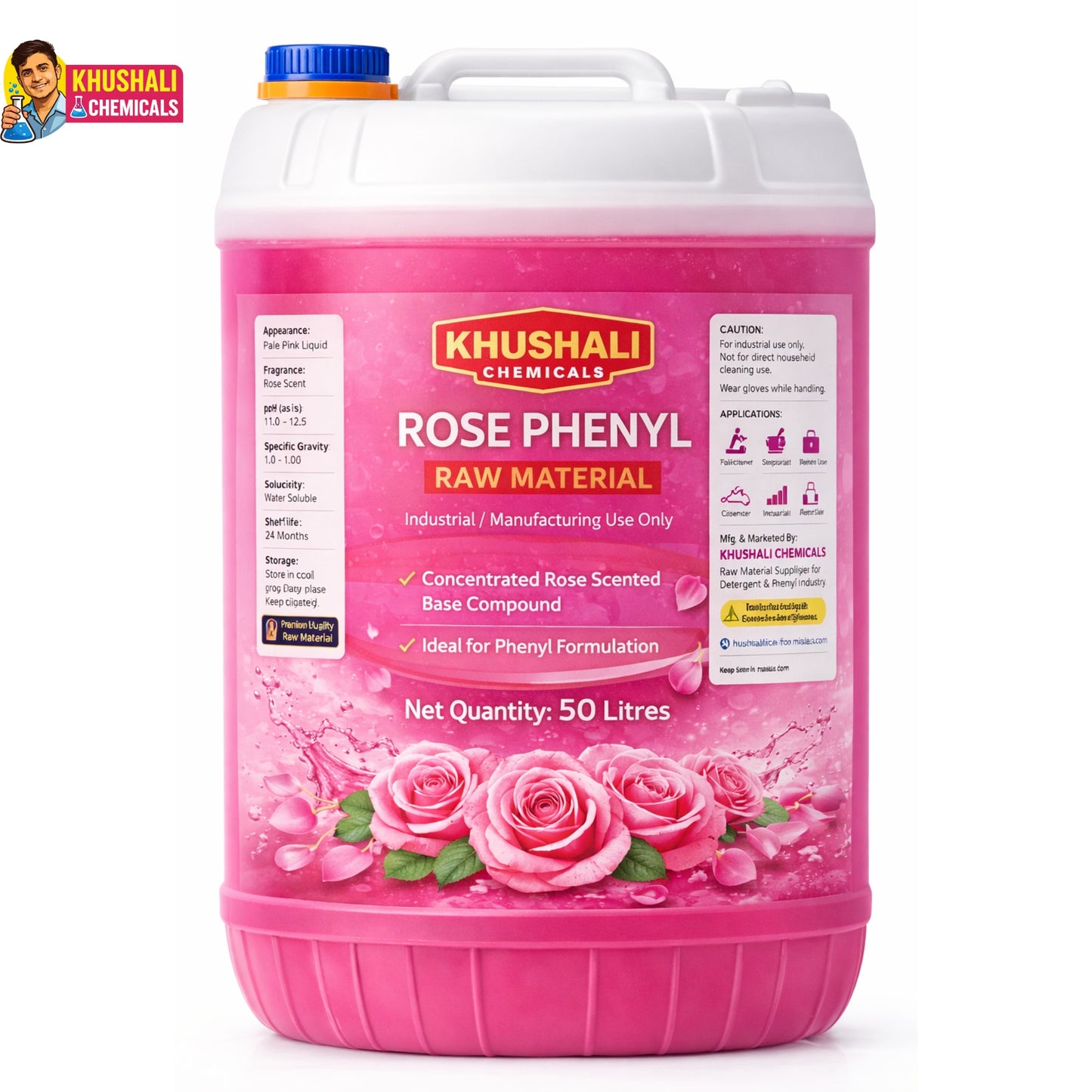Rose Phenyl Raw Material | Bulk Supply (5L / 25L / 50L) | Khushali Chemicals