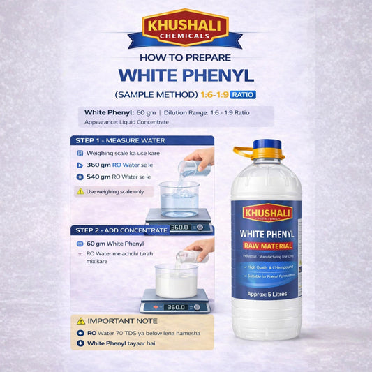 White Phenyl Raw Material | Bulk Supply (5L / 25L / 50L) | Khushali Chemicals