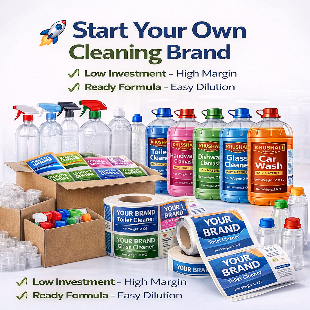 7 Cleaning Products Raw Material Combo Pack (2KG Each) | Khushali Chemicals | Start Your Own Brand