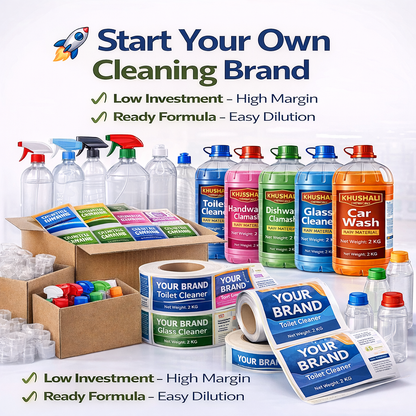 7 Cleaning Products Raw Material Combo Pack (2KG Each) | Khushali Chemicals | Start Your Own Brand