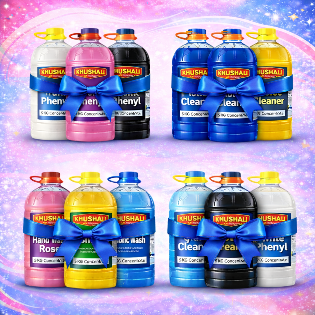 Choose Any 3 Cleaning Raw Materials (5KG Each) Combo + 30 Empty Bottles FREE | Khushali Chemicals
