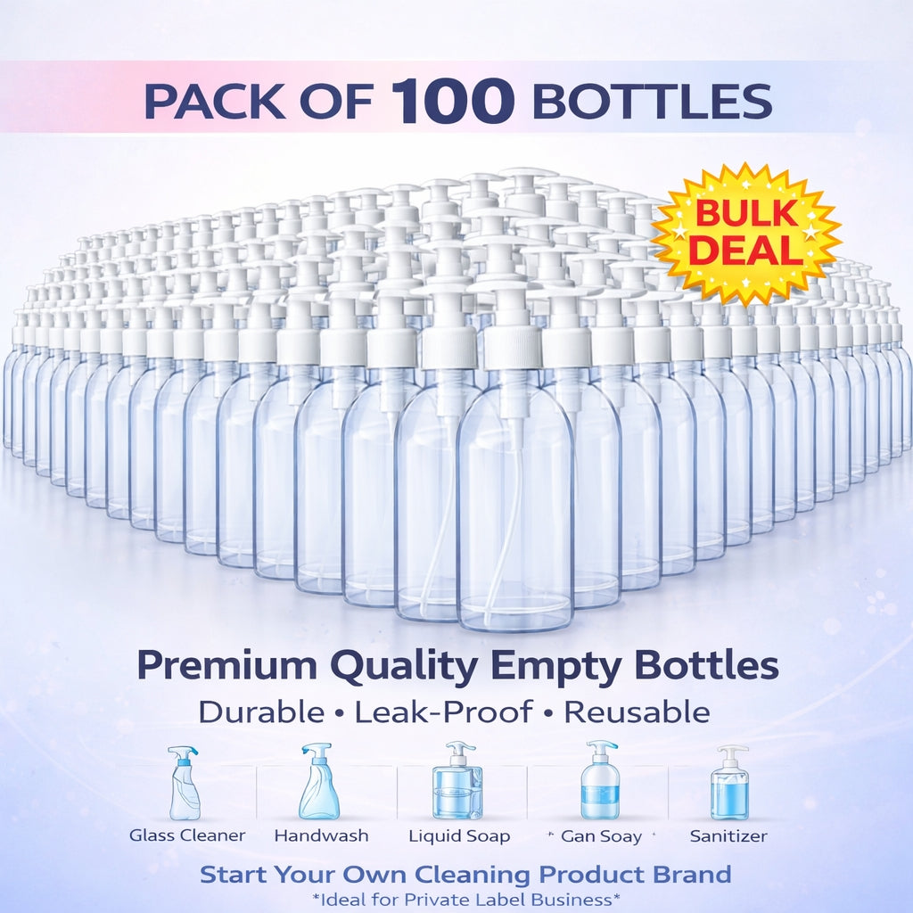 Empty Pump Bottles – Premium Quality Refillable Plastic Bottles for Cleaning & Liquid Products