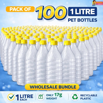 1 Litre PET Plastic Bottle (17g) with Cap – Lightweight & Durable Liquid Packaging