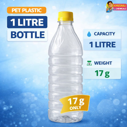 1 Litre PET Plastic Bottle (17g) with Cap – Lightweight & Durable Liquid Packaging